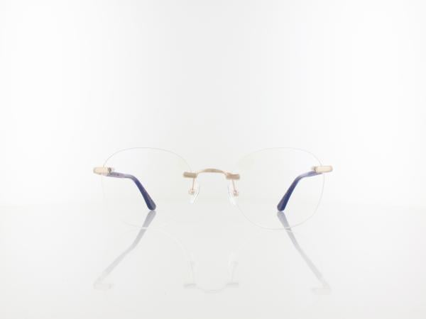 Wood Fellas | Ammil Rimless Titanium 11016 6705 52 | curled gold shiny