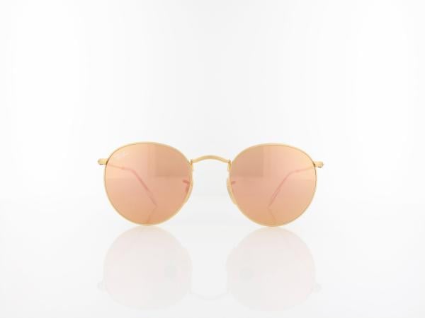 Ray Ban | Round Metal RB3447 112/Z2 50 | matte gold / brown mirror pink
